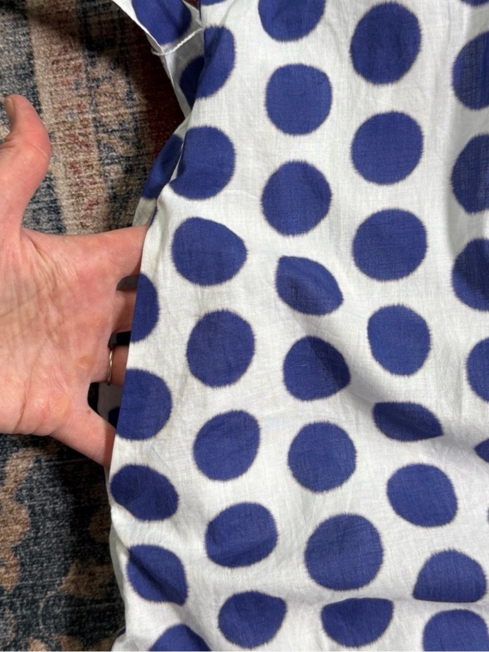 Boden White Halter Mini Dress with Blue Polka Dots - Picture 10 of 16